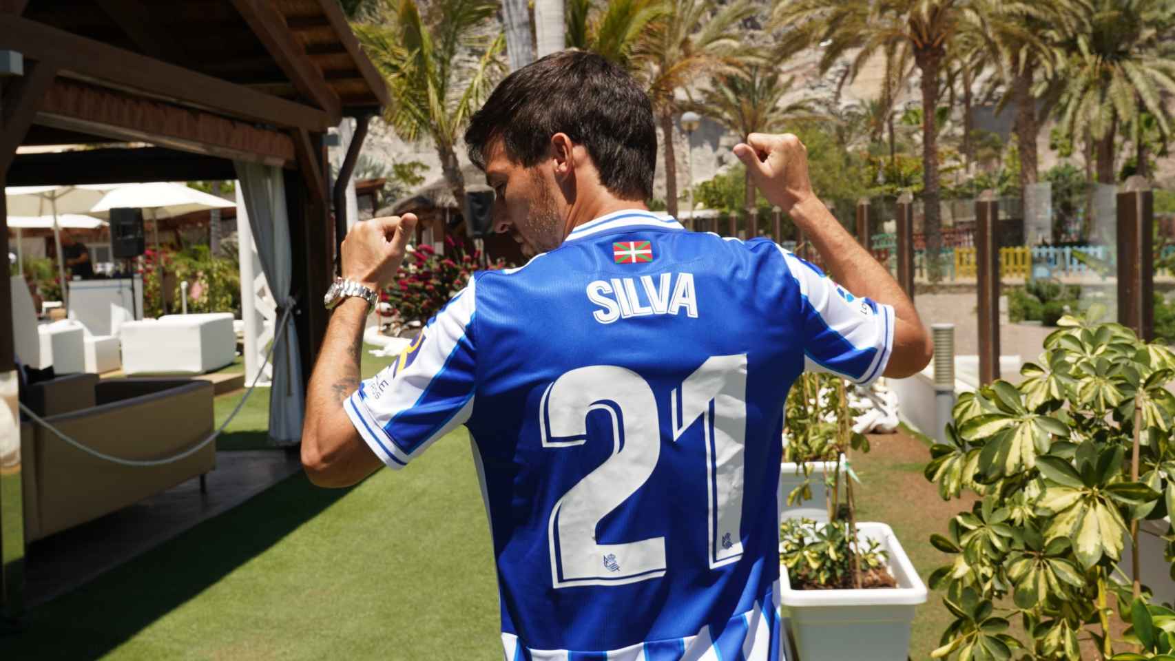 David Silva, con el '21' de la Real Sociedad