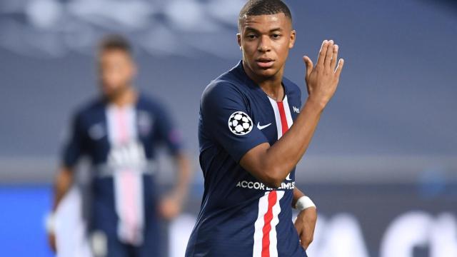 Kylian Mbappé, durante el Leizpiz - PSG de semifinales de la Champions League