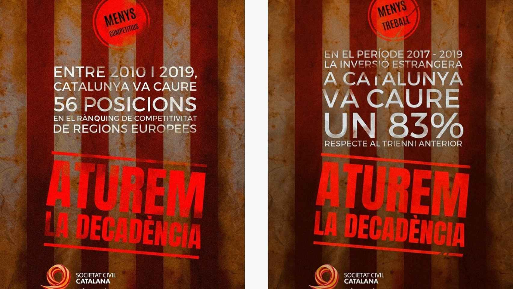 Carteles utilizados por Societat Civil Catalana para su campaña.