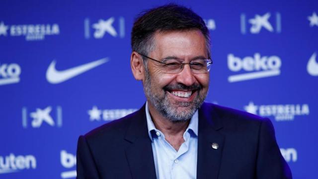 Josep Maria Bartomeu, durante la presentación de Ronald Koeman