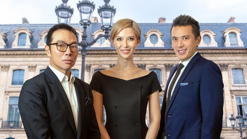 Evangeline Shen y los primos Terence y Nelson Loh