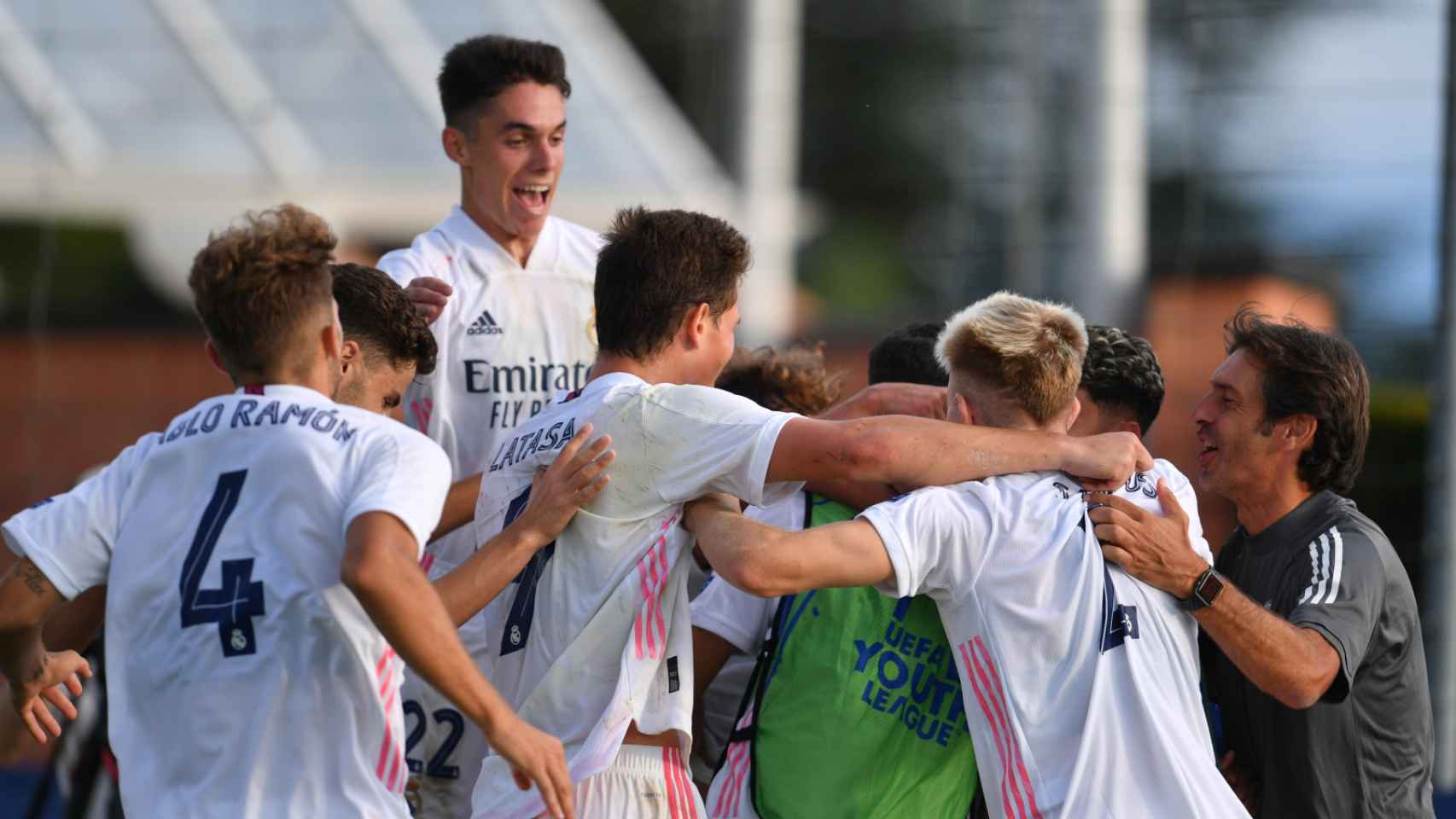 El Juvenil A del Real Madrid celebra un gol al Inter de Milán en cuartos de la UEFA Youth League