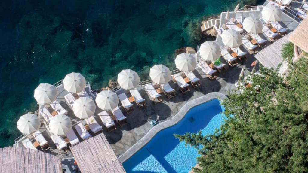 El 'beach club' privado del hotel Santa Caterina.
