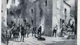 Ilustración del incendio de Medina del Campo.