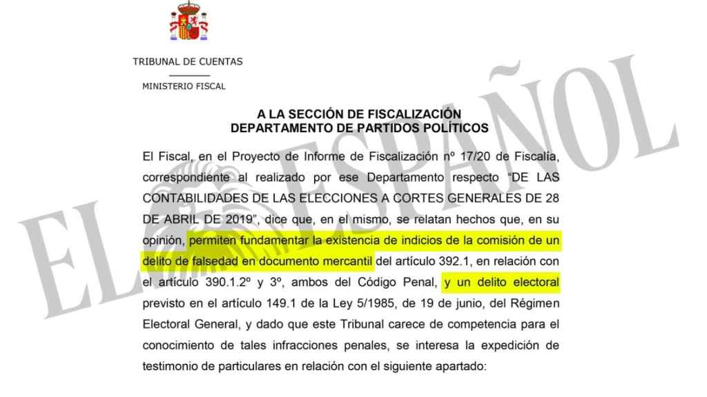 El fiscal ve por primera vez delito en las cuentas de Podemos y apuntala  la denuncia de Calvente