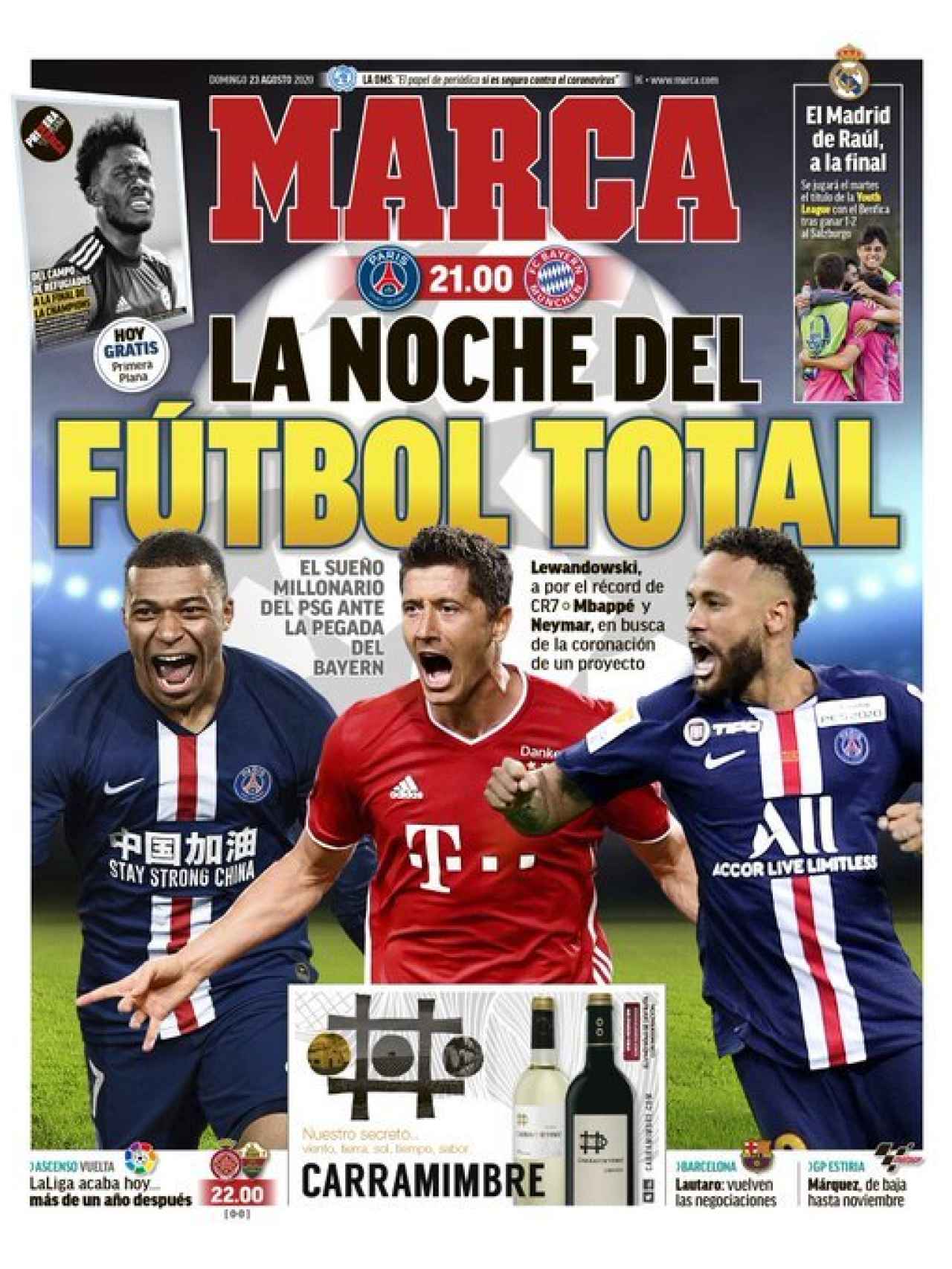 La portada del diario MARCA (23-08-2020)