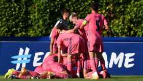 El Real Madrid celebra su gol en la UEFA Youth League