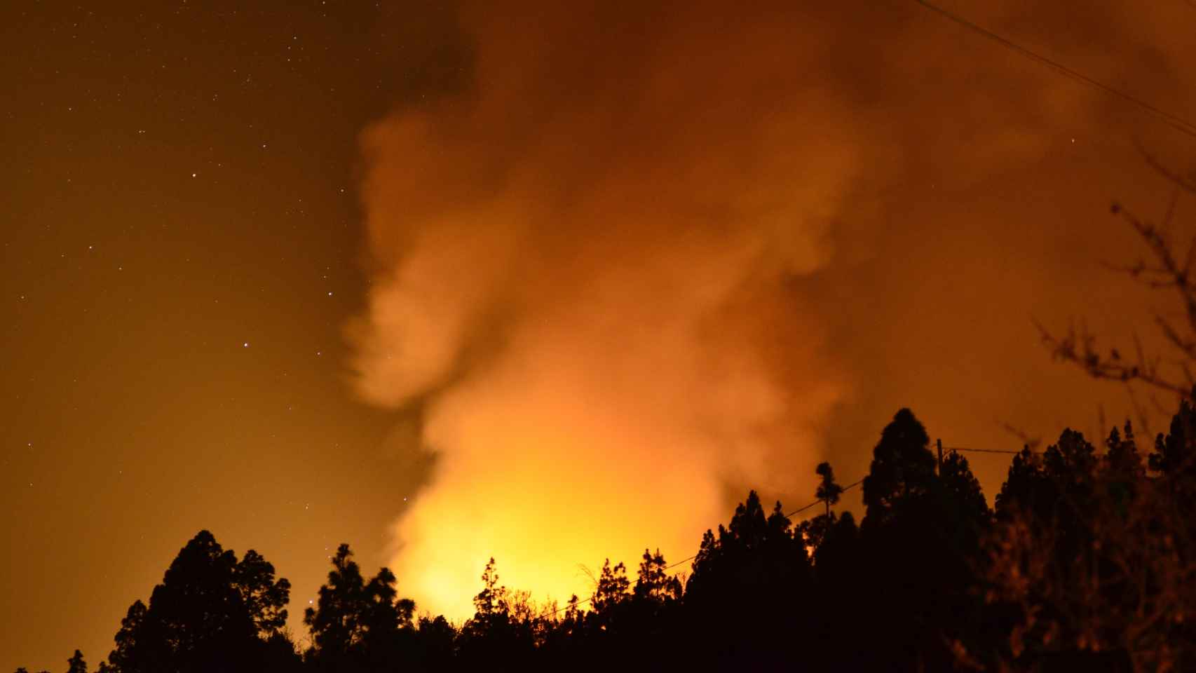 Imágenes del incendio forestal en el municipio palmero de Garafía.