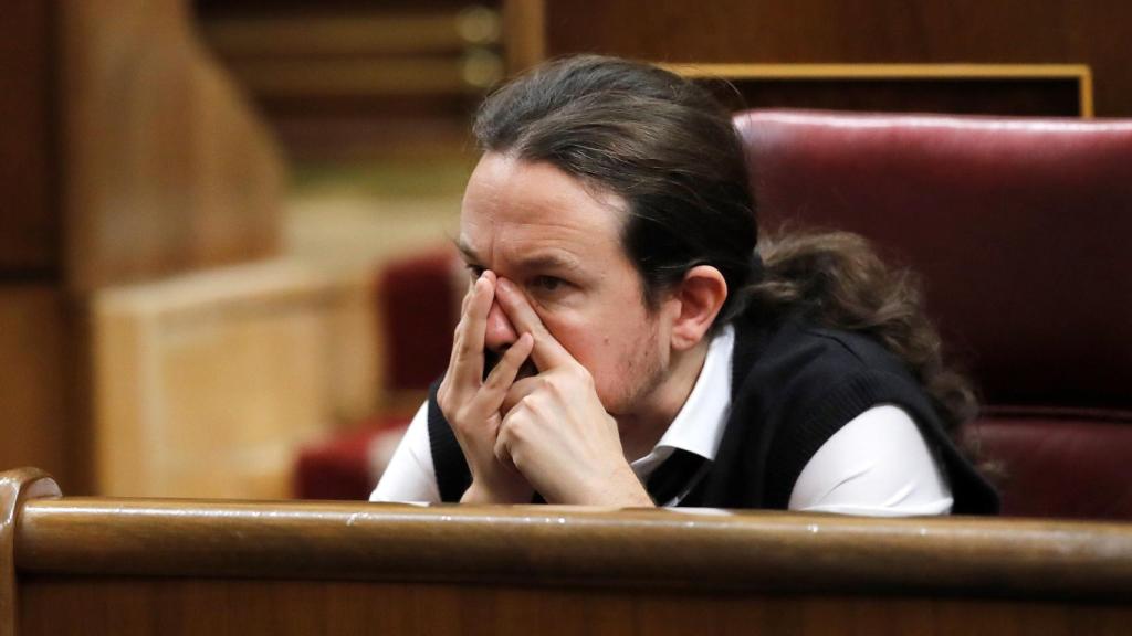 El líder de Podemos Pablo Iglesias, en el Congreso de los Diputados.
