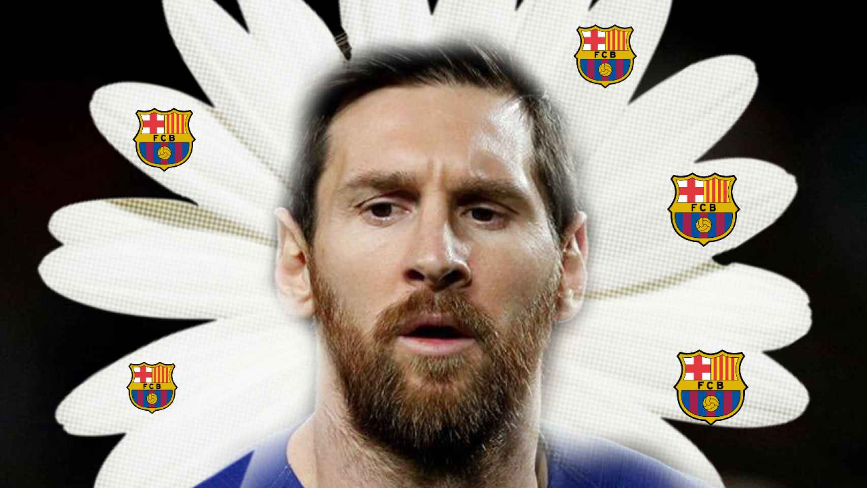 Leo Messi, durante un partido de esta temporada en un fotomontaje