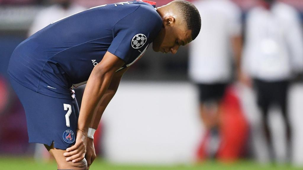 Kylian Mbappé, abatido tras la final de la Champions League
