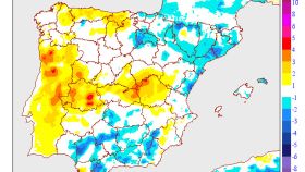 El mapa de las temperaturas mínimas en España.