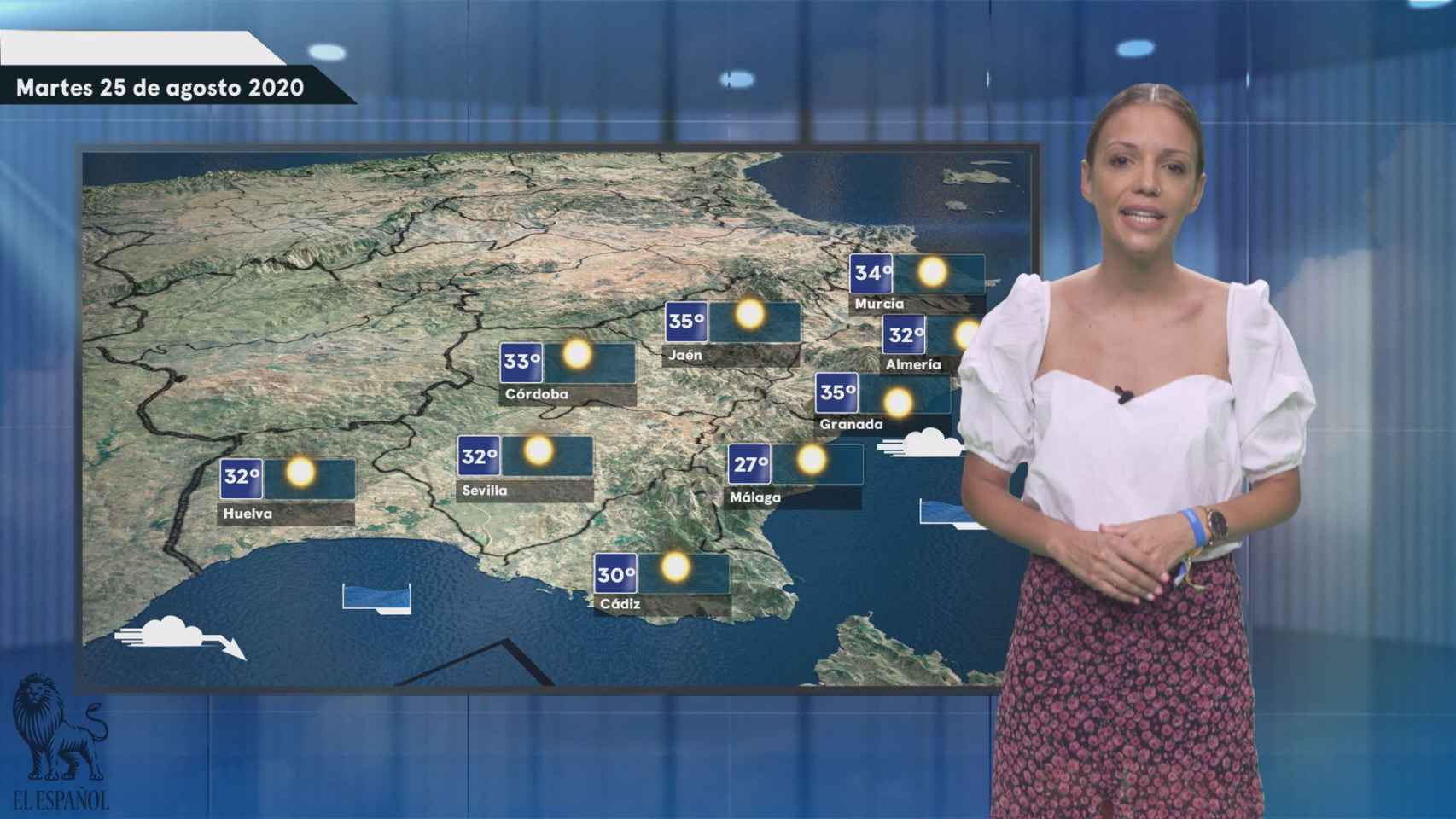 Fotograma del vídeo con el pronóstico del tiempo de El Español.