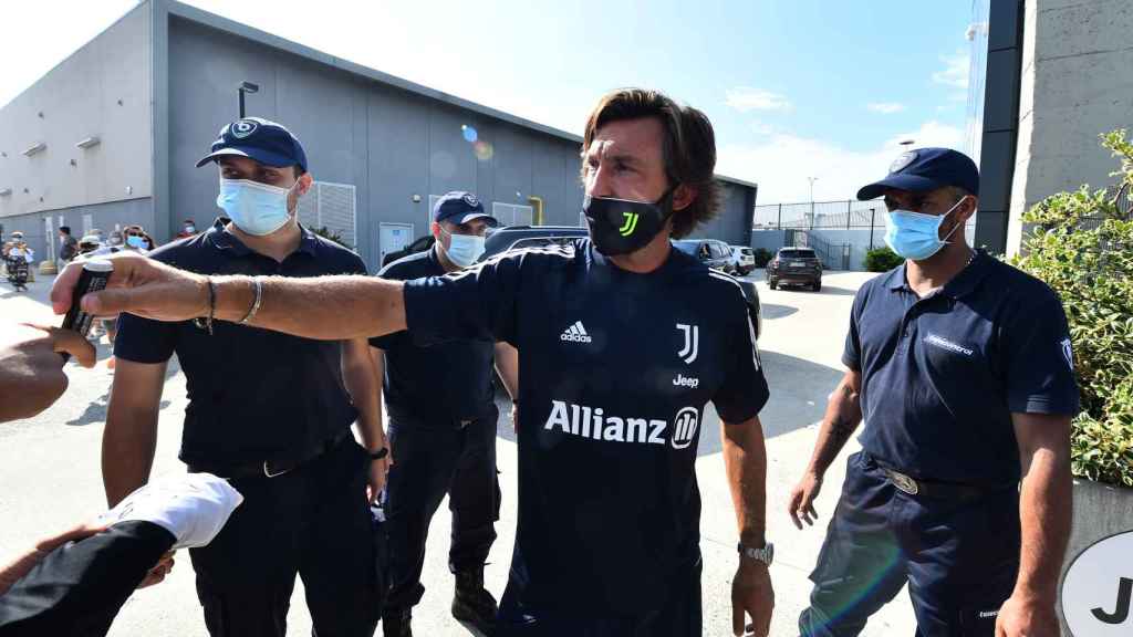 Andrea Pirlo, en su estreno en el entrenamiento de la Juventus de Turín