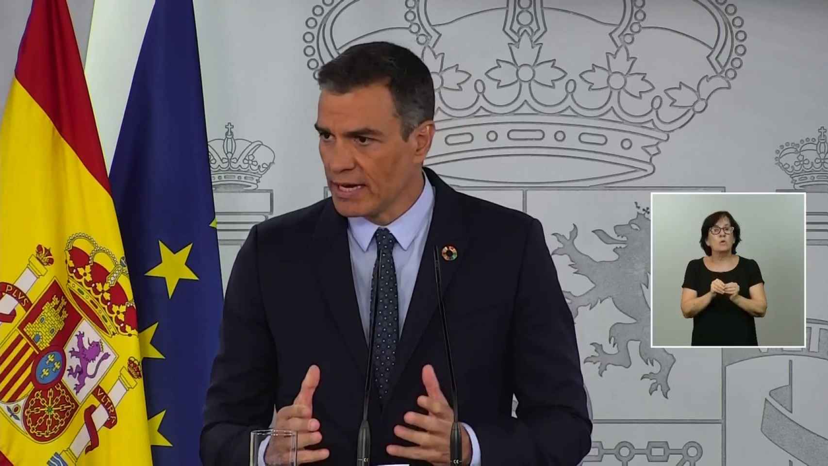 El presidente del Gobierno, Pedro Sánchez, en rueda de prensa tras el primer Consejo de Ministros después del verano.