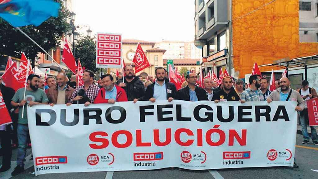 Protesta de trabajadores de Duro Felguera, en una imagen de archivo.