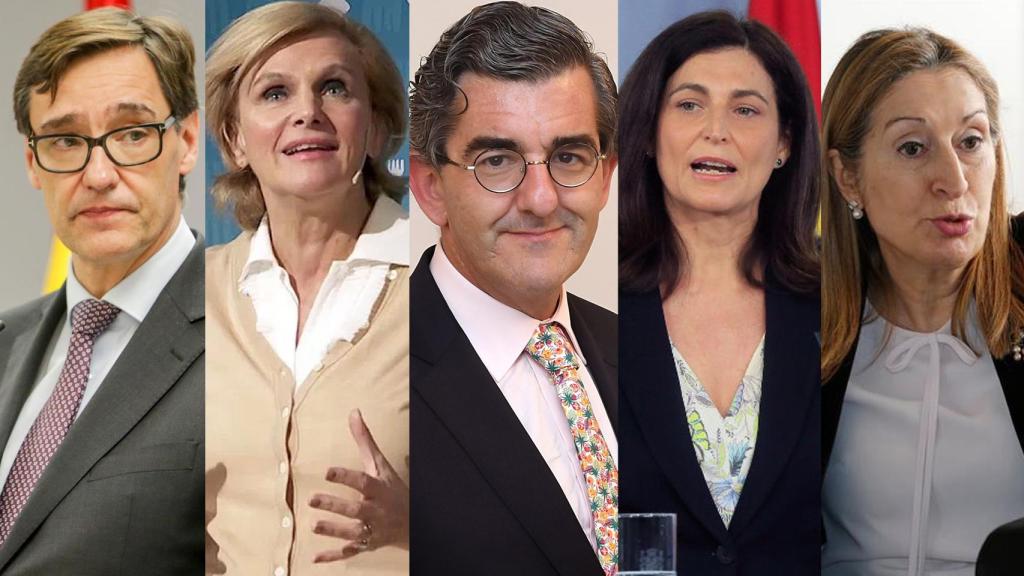 De izquierda a derecha: Salvador Illa, María Neyra, Juan Abarca, Raquel Yotti y Ana Pastor.