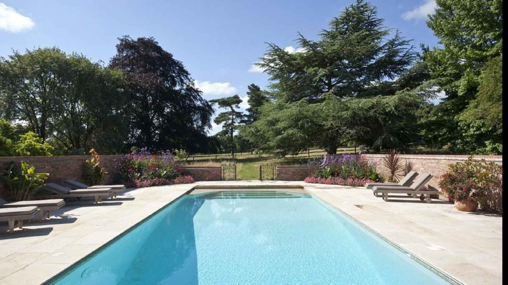 La piscina de Chyknell Hall Estate.