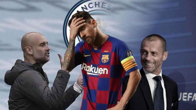 Pep Guardiola, Leo Messi y Aleksander Ceferin