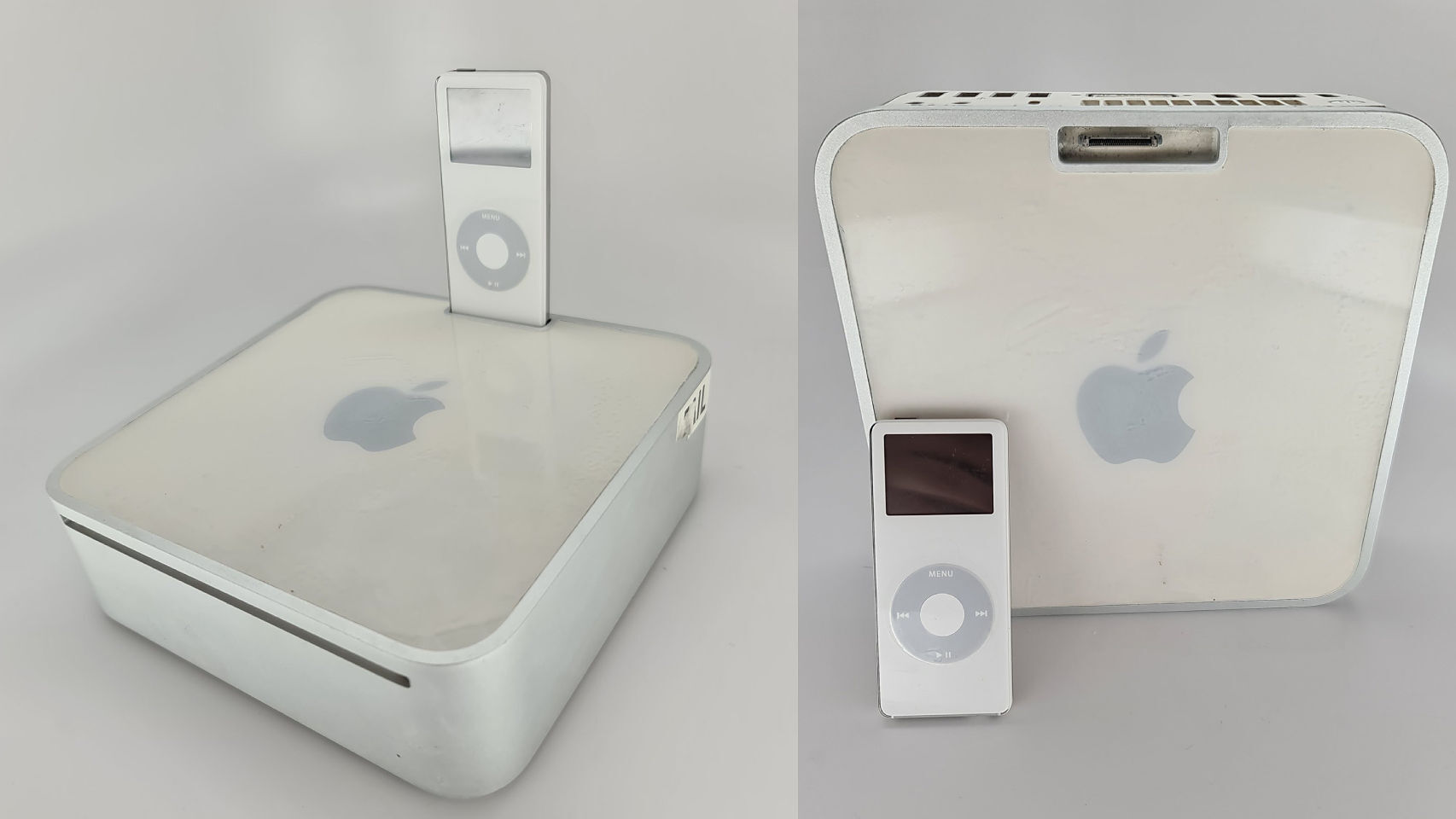 Prototipo de Mac Mini con una base para iPod.