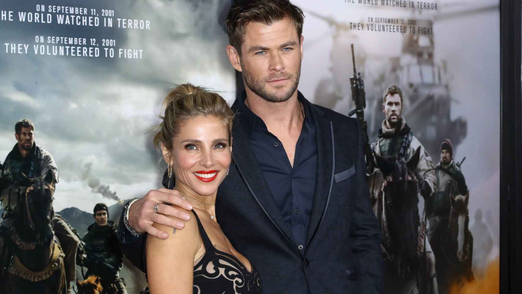 Elsa Pataky y Chris Hemsworth, en la premiere de '12 Strong'.