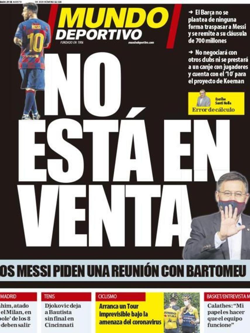 Portada Mundo Deportivo (29-08-2020)