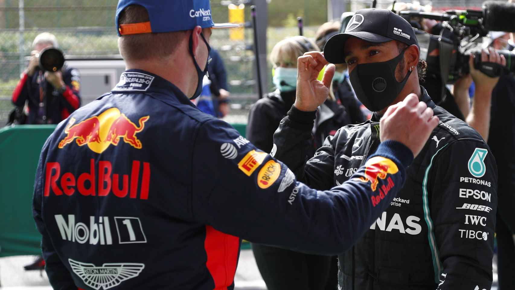 Hamilton y Verstappen en el GP de SPA
