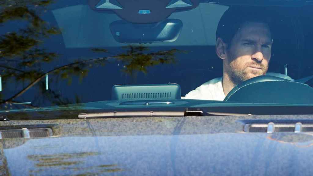 Leo Messi, en el interior de su coche