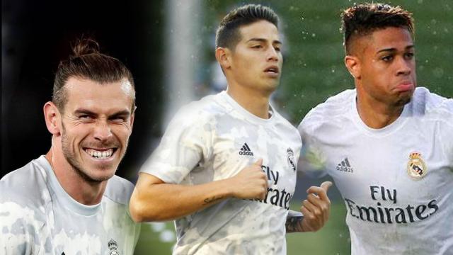 Gareth Bale, James Rodríguez y Mariano Díaz