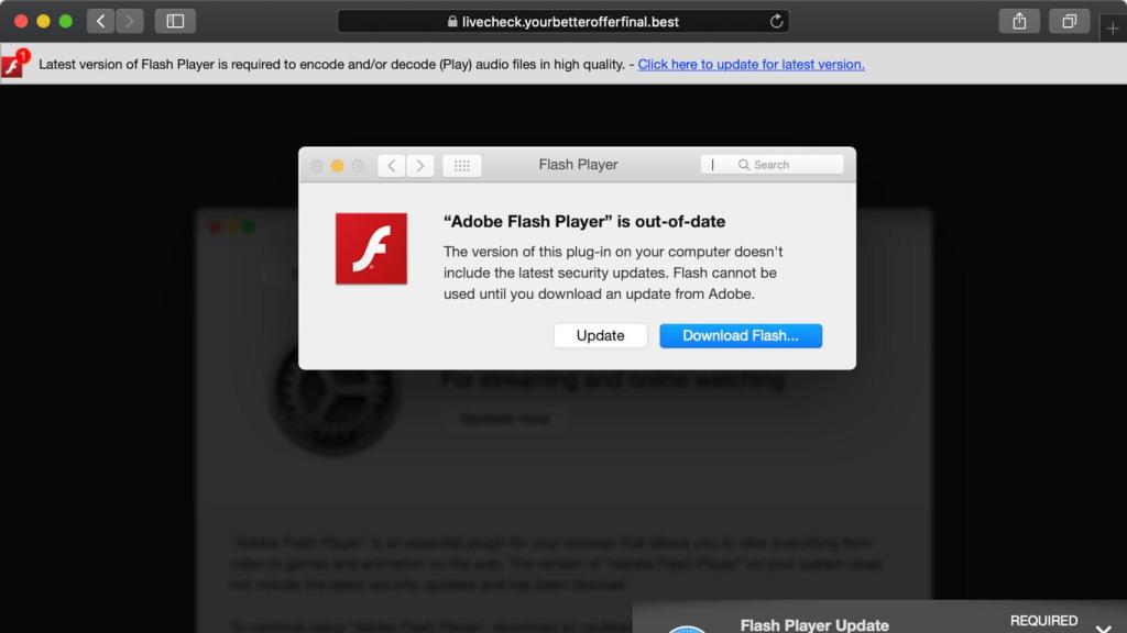 Página de descarga de malware para macOS