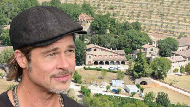 Brad Pitt, en Château Miraval, en un fotomontaje de JALEOS.