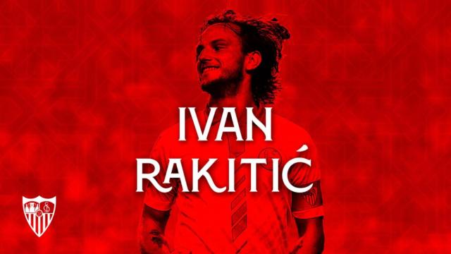 Ivan Rakitic, en el anuncio de su traspaso al Sevilla