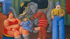 Fernando Botero_Gente del circo con elefante, 2007_oleo sobre lienzo