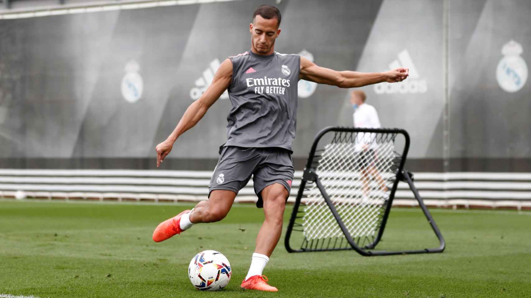 Lucas Vázquez durante un entrenamiento del Real Madrid
