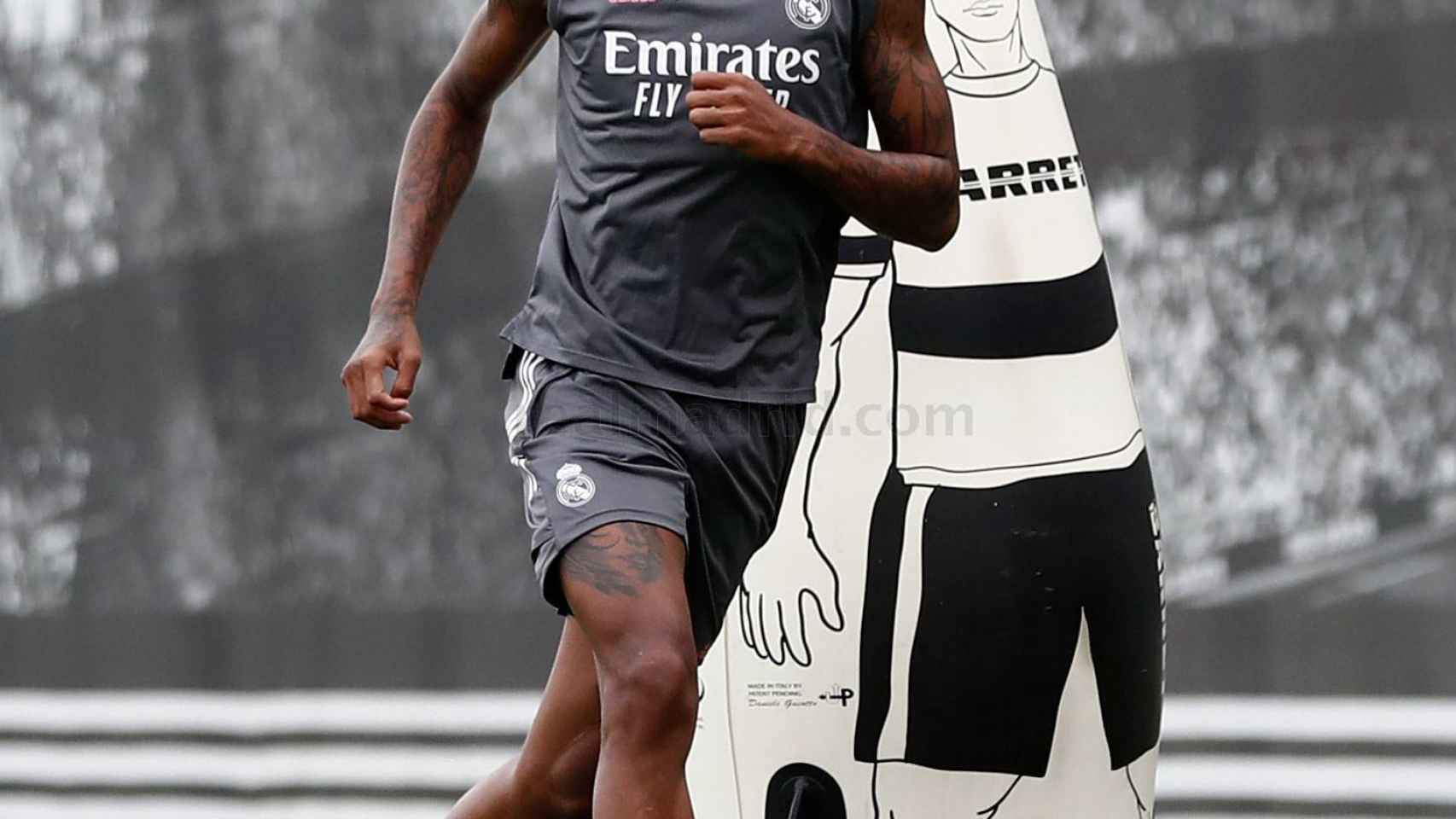 Militao, durante un entrenamiento del Real Madrid