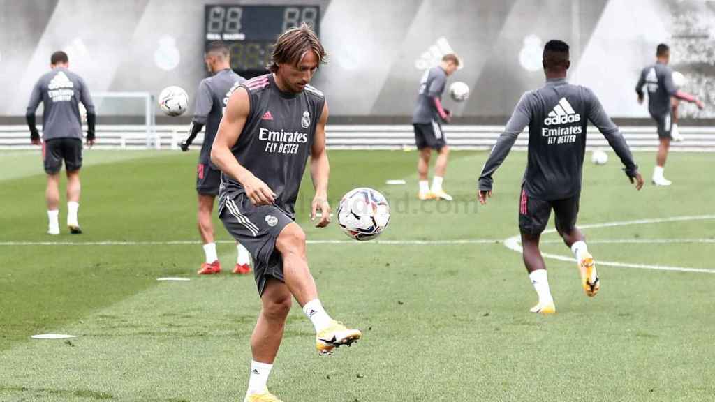 Modric durante un entrenamiento del Real Madrid
