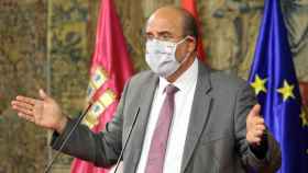 José Luis Martínez Guijarro, vicepresidente de Castilla-La Mancha, este martes en rueda de prensa. Foto: Óscar Huertas