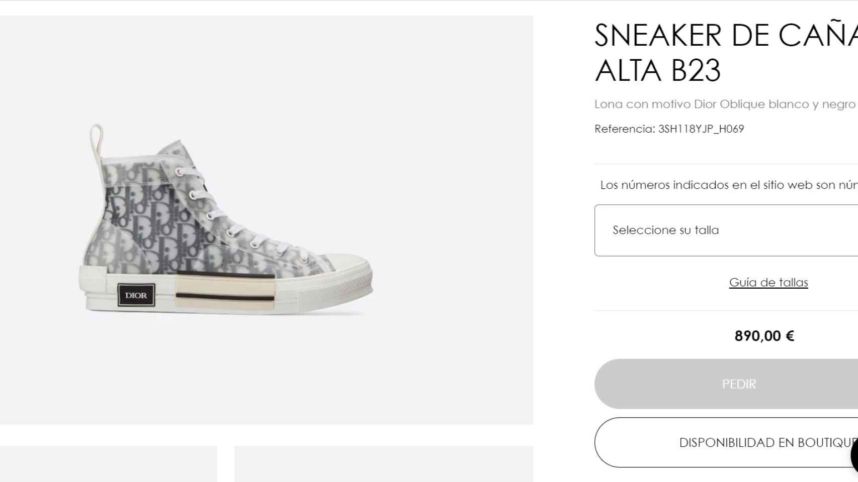 Sneakers de Dior que Mar Torres ha regalado a su nuevo novio.