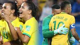 La selección femenina y la masculina de Brasil