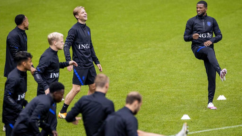 Frenkie de Jong y Georgino Wijnaldum, con la Selección de Holanda