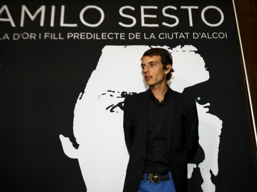 Camilín durante el acto en homenaje a su padre en Alcoy en octubre de 2019.