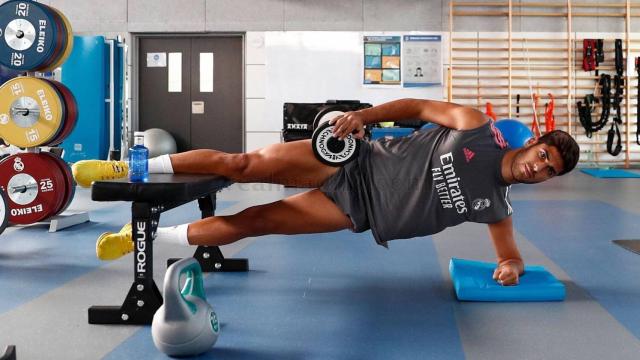 Marco Asensio, en el gimnasio de Valdebebas