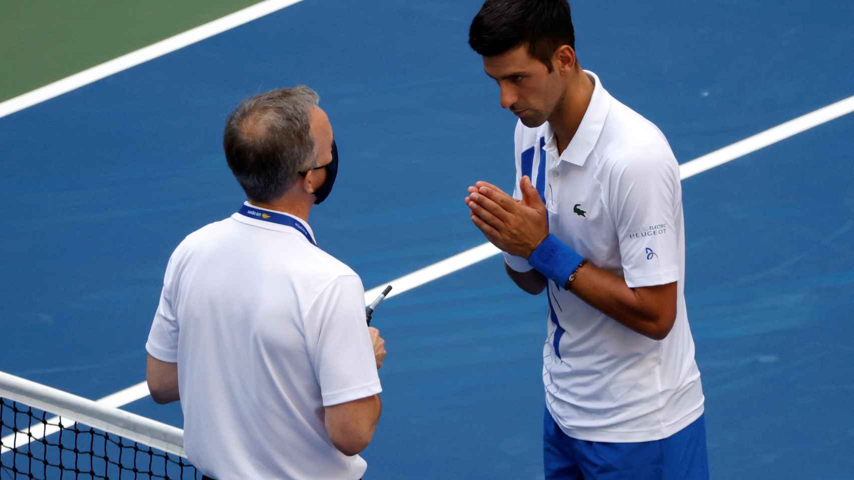 Djokovic, intentando evitar su descalificación del US Open