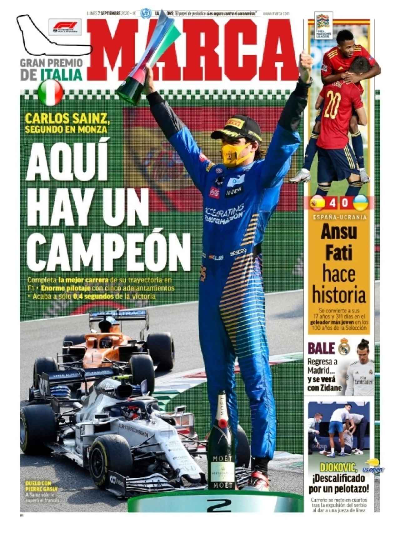 La portada del diario MARCA (07/09/2020)