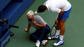 Djokovic, tras golpear a la juez de línea en el US Open.