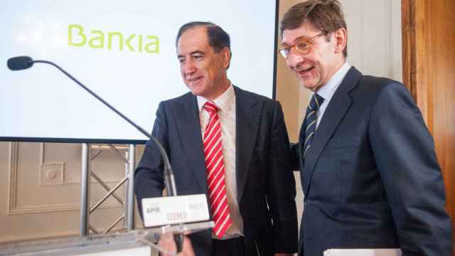 Antonio Huertas, presidente de Mapfre, junto a Ignacio Goirigolzarri, actual presidente de CaixaBank.