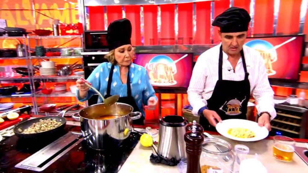 Mila Ximénez y Antonio Montero durante su participación en la primera edición de 'La última cena'.