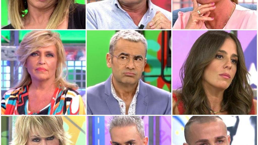 Parte del equipo de 'Sálvame' en un fotomontaje de 'Jaleos'.