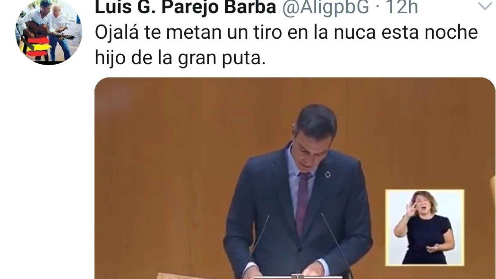 Un exconcejal del PP en Málaga pide un tiro en la nuca para Pedro Sánchez