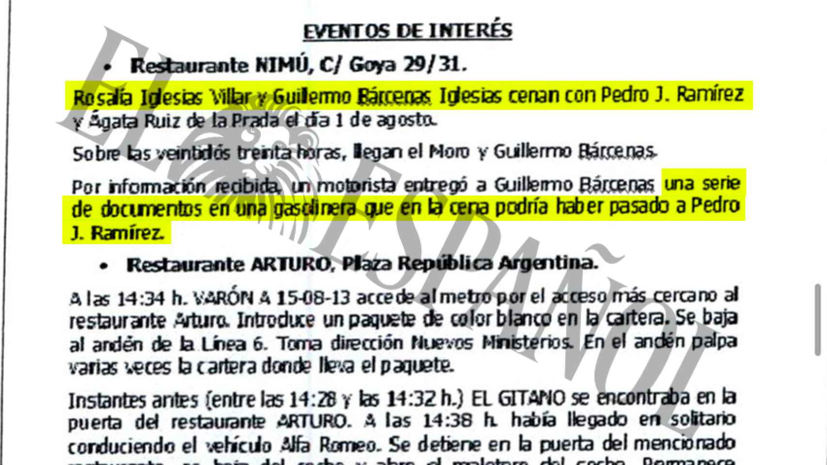 Documentación que acredita los seguimientos a Pedro J. Ramírez.